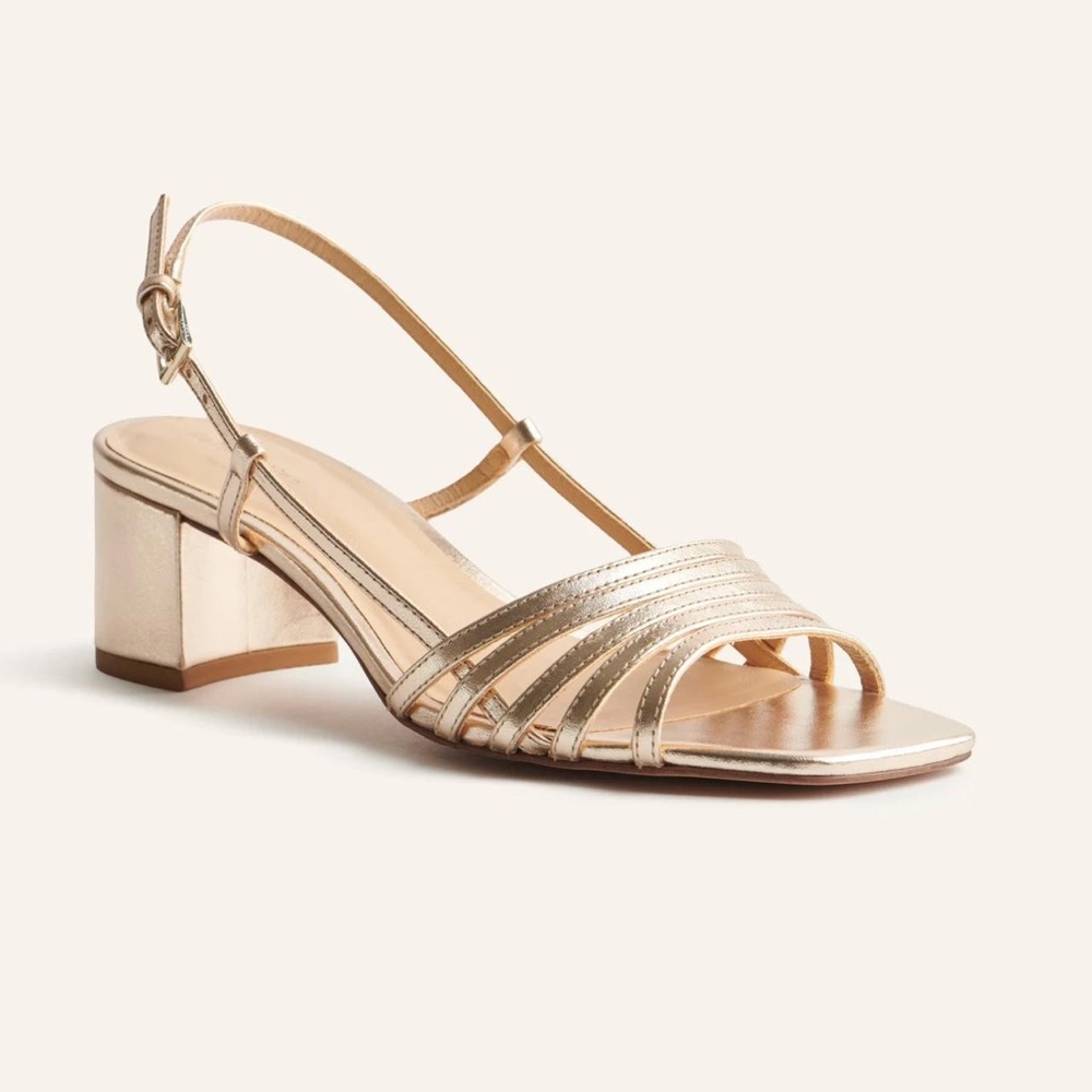 Reformation Eleonora Sandals Heels Golden Leather